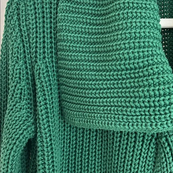 Talbots Pine Green Full Collar Cotton Sweater - Picture 2 of 6